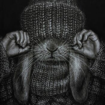 Pintura titulada ""Mom, I'm in a hat.…" por Angelika Lomako, Obra de arte original, Carbón