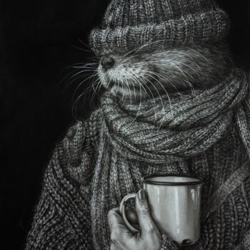 Pintura titulada ""My mood"" por Angelika Lomako, Obra de arte original, Carbón