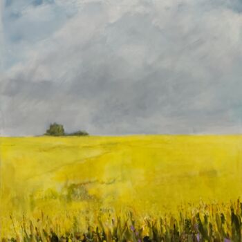 제목이 "Yellow Field"인 미술작품 Angelika Scheibler로, 원작, 아크릴