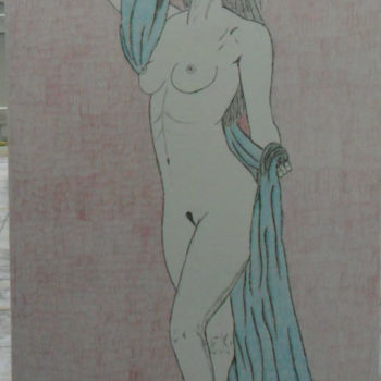 제목이 "Femme Nue"인 그림 Angelino Campigotto로, 원작, 연필