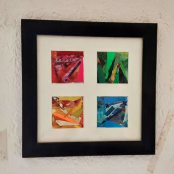 Collages titled "Le Quattro stagioni" by Angelo Marzullo, Original Artwork, Collages Mounted on Wood Stretcher frame