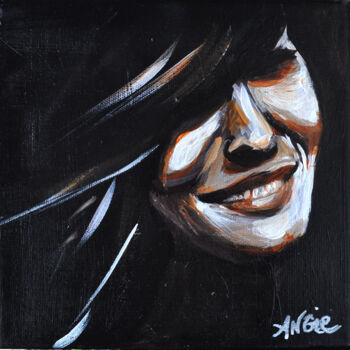Painting titled "Woman" by Angie F., Original Artwork, Acrylic Mounted on Wood Stretcher frame