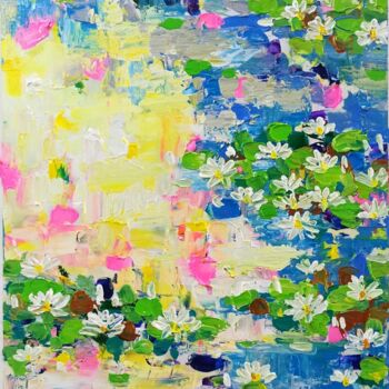 Pintura titulada "Water lily, Flower…" por Anh  Tuan Le, Obra de arte original, Acrílico