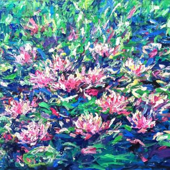 Картина под названием "Water lily, flower…" - Anh  Tuan Le, Подлинное произведение искусства, Акрил