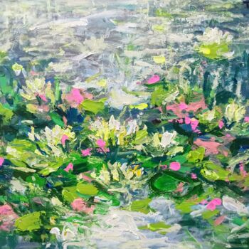 Painting titled "Water lily, Flower…" by Anh  Tuan Le, Original Artwork, Acrylic