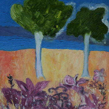 Ζωγραφική με τίτλο "Деревья в форме Обл…" από Янина Чуприна, Αυθεντικά έργα τέχνης, Λάδι