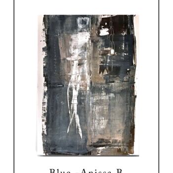 Schilderij getiteld "Blue" door Anissa B, Origineel Kunstwerk, Acryl Gemonteerd op Frame voor houten brancard