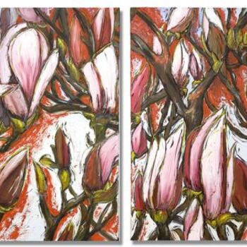 Peinture intitulée "Magnolia" par Anja König, Œuvre d'art originale, Huile