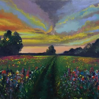 Peinture intitulée "Summer Sunset" par Anna Arlt, Œuvre d'art originale, Huile