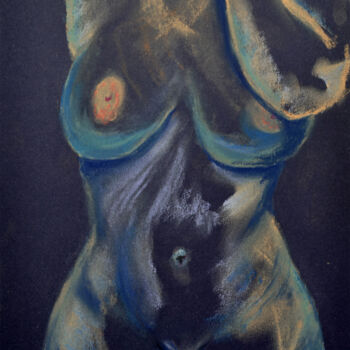 Peinture intitulée "Female body nude" par Anna Baranova, Œuvre d'art originale, Pastel