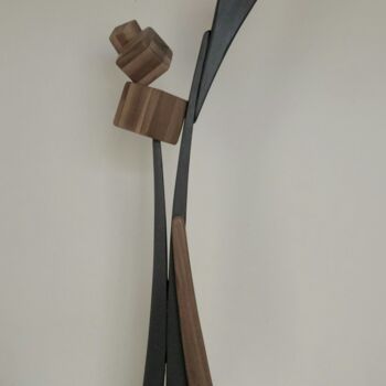 Skulptur mit dem Titel "Cubismo di noce-7" von Anna Beltrame A＋D Art, Original-Kunstwerk, Holz