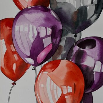 "Balloons" başlıklı Tablo Anna Levchuk tarafından, Orijinal sanat, Suluboya