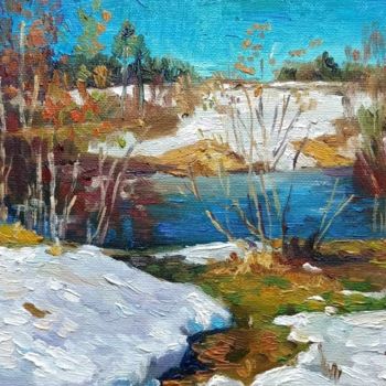 Painting titled "Snow is melting" by Anna Morozko, Original Artwork