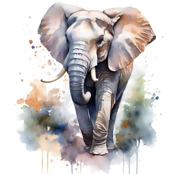 Digital Arts titled "Elephant" by Anna Russo, Original Artwork, 2D Digital Work