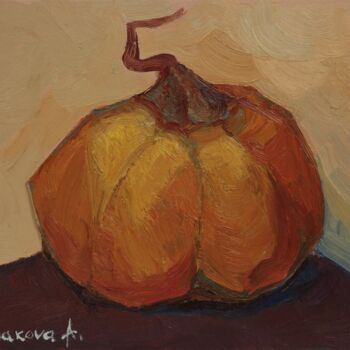 Painting titled "Pumpkin" by Anna Shurakova, Original Artwork, Oil