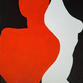 Malerei mit dem Titel "Love geometry" von Anna Werth, Original-Kunstwerk, Acryl