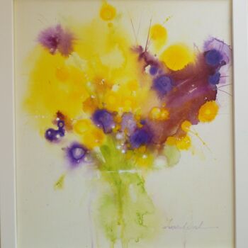 Painting titled "Flower" by Anna Yuzvinkevych, Original Artwork, Acrylic