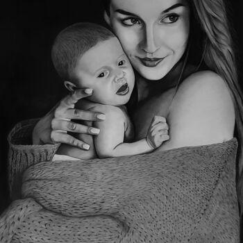 Drawing titled "Mother" by Annabel, Original Artwork, Charcoal