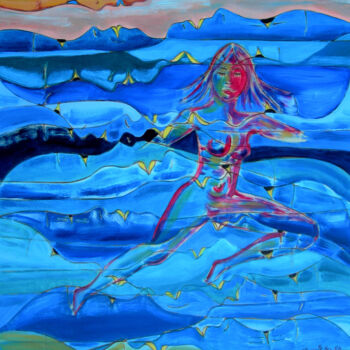 Pittura intitolato "La danza del mare" da Annamaria Danese, Opera d'arte originale, Olio