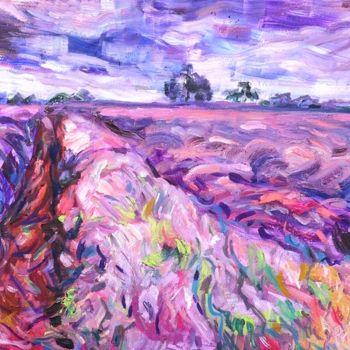 "Lavender field" başlıklı Tablo Anna Privaloff tarafından, Orijinal sanat, Petrol