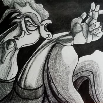 Dibujo titulada "No smoke without a…" por Anna Reshetnikova, Obra de arte original, Lápiz