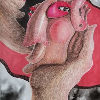 Tekening getiteld ""Oh really?"" door Anna Reshetnikova, Origineel Kunstwerk, Potlood