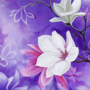 Painting titled "Blossom" by Anna Steshenko, Original Artwork, Acrylic