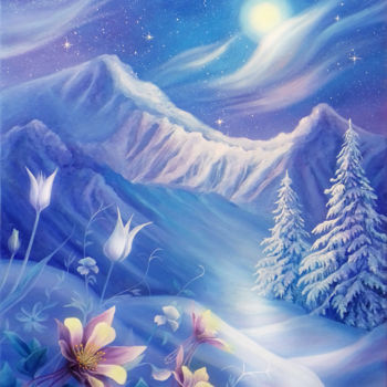 Malerei mit dem Titel "Winter miracle" von Anna Steshenko, Original-Kunstwerk, Acryl