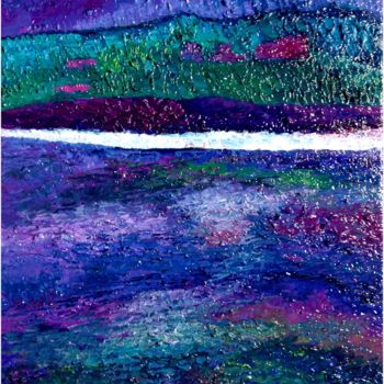 Painting titled "Rivages violets" by Anne Brigaud, Original Artwork