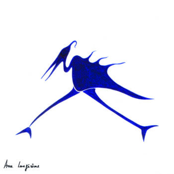 Dessin intitulée "Tricotte des gambet…" par Anne Langérôme, Œuvre d'art originale, Stylo à bille