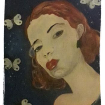 Peinture intitulée "LA JOLIE ROUSSE ET…" par Anne Bazabidila, Œuvre d'art originale, Huile