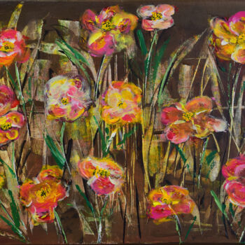 Peinture intitulée "Parterre fleurie" par Anne Marie Palaze, Œuvre d'art originale, Acrylique