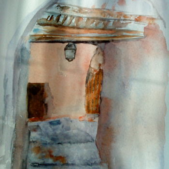 Peinture intitulée "ocres étude" par Anne-Marie Simard-Grasset, Œuvre d'art originale, Aquarelle