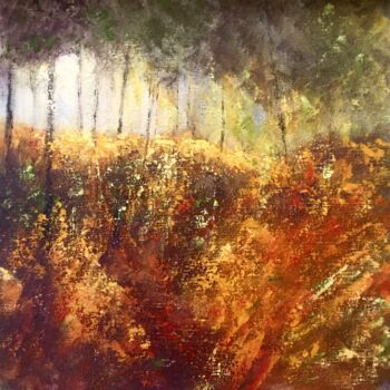 Painting titled "Sous-bois d’automne" by Anne Vignau, Original Artwork, Acrylic