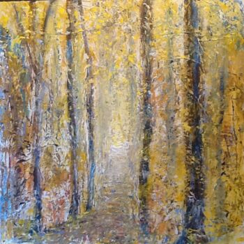 Painting titled "Le petit chemin" by Anne Vignau, Original Artwork, Acrylic