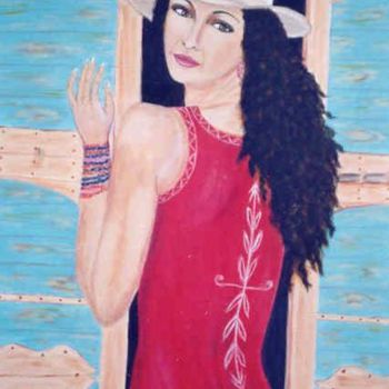 Painting titled "La Cubaine" by Anne Touzard, Original Artwork