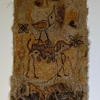 Текстильное искусство под названием "TENTURE ART BRUT "L…" - Annesailor, Подлинное произведение искусства, вышивка