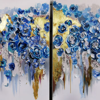 "Colorful blue paint…" başlıklı Tablo Annet Loginova tarafından, Orijinal sanat, Akrilik