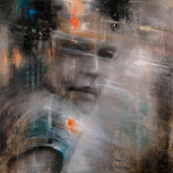Painting titled "Just see the light" by Annette Schmucker, Original Artwork, Oil Mounted on Wood Stretcher frame