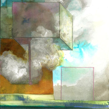 绘画 标题为“Cube, technique mix…” 由Annick Longuet, 原创艺术品, 丙烯