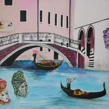 Painting titled "Venise 2" by Annie Galipot, Original Artwork, Acrylic