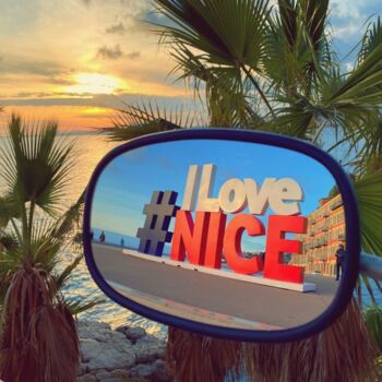 Fotografía titulada "I love Nice" por Annie Gazé, Obra de arte original, Fotografía no manipulada Montado en Aluminio
