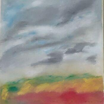 제목이 "Vignes sous la gris…"인 미술작품 Annie Vivies로, 원작, 기름 나무 들것 프레임에 장착됨