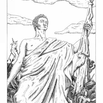 Disegno intitolato "The Roman" da Annita Luxon, Opera d'arte originale, Inchiostro