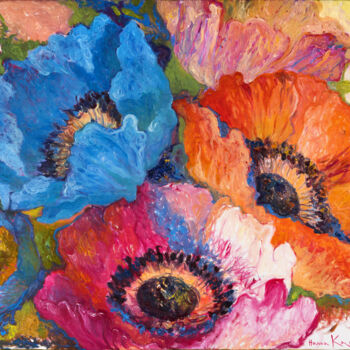 Schilderij getiteld "Floral inspiration" door Hanna Karaleva, Origineel Kunstwerk, Olie