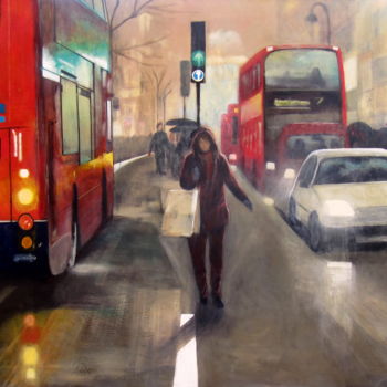 Painting titled "London" by Ans Van Der Linden, Original Artwork, Acrylic