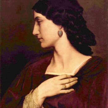 Painting titled "Nanna" by Anselm Feuerbach, Original Artwork, Oil