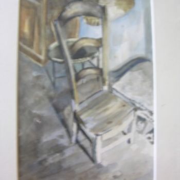 Peinture intitulée "la vieille chaise" par Anska, Œuvre d'art originale, Huile