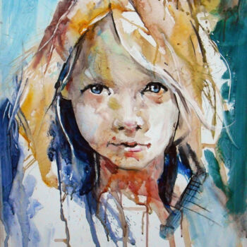 Pintura intitulada "Age of Innocence" por Anthony Barrow, Obras de arte originais, Óleo
