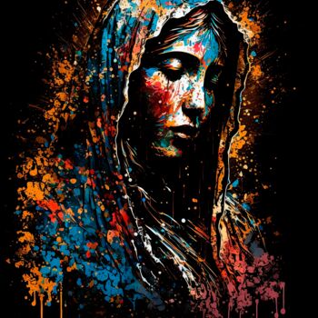 Artes digitais intitulada "Holy Mary - Mother…" por Anthony Charles, Obras de arte originais, Pintura digital